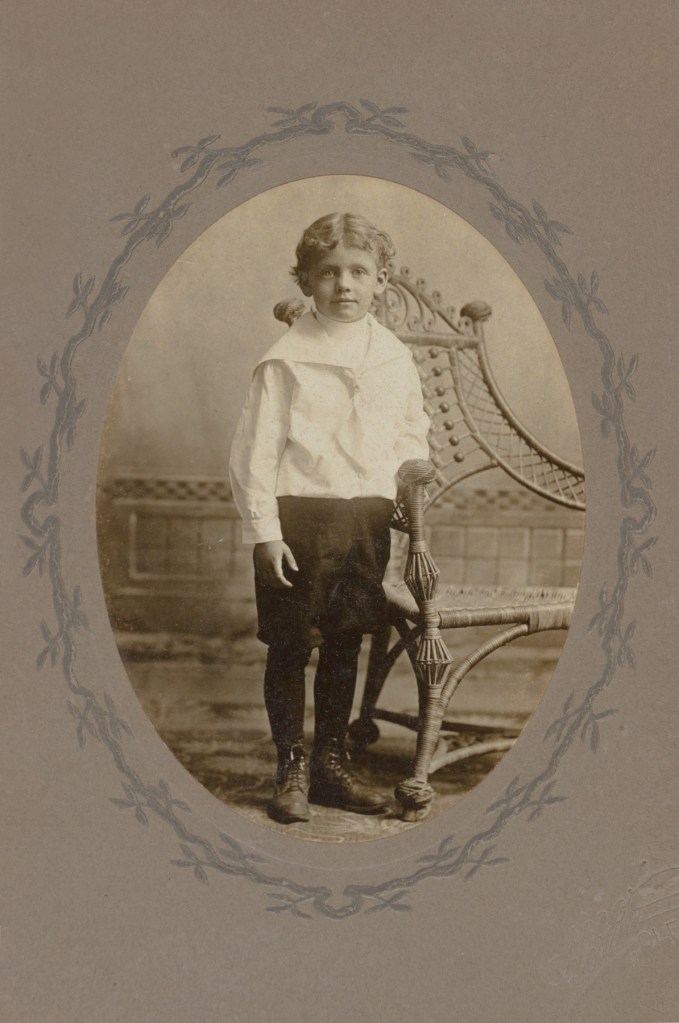 Restored heritage photograph, showing reversal of age-related fading and mold damage at Walcott Studio, Columbus, WI. Appointments 414-418-2893